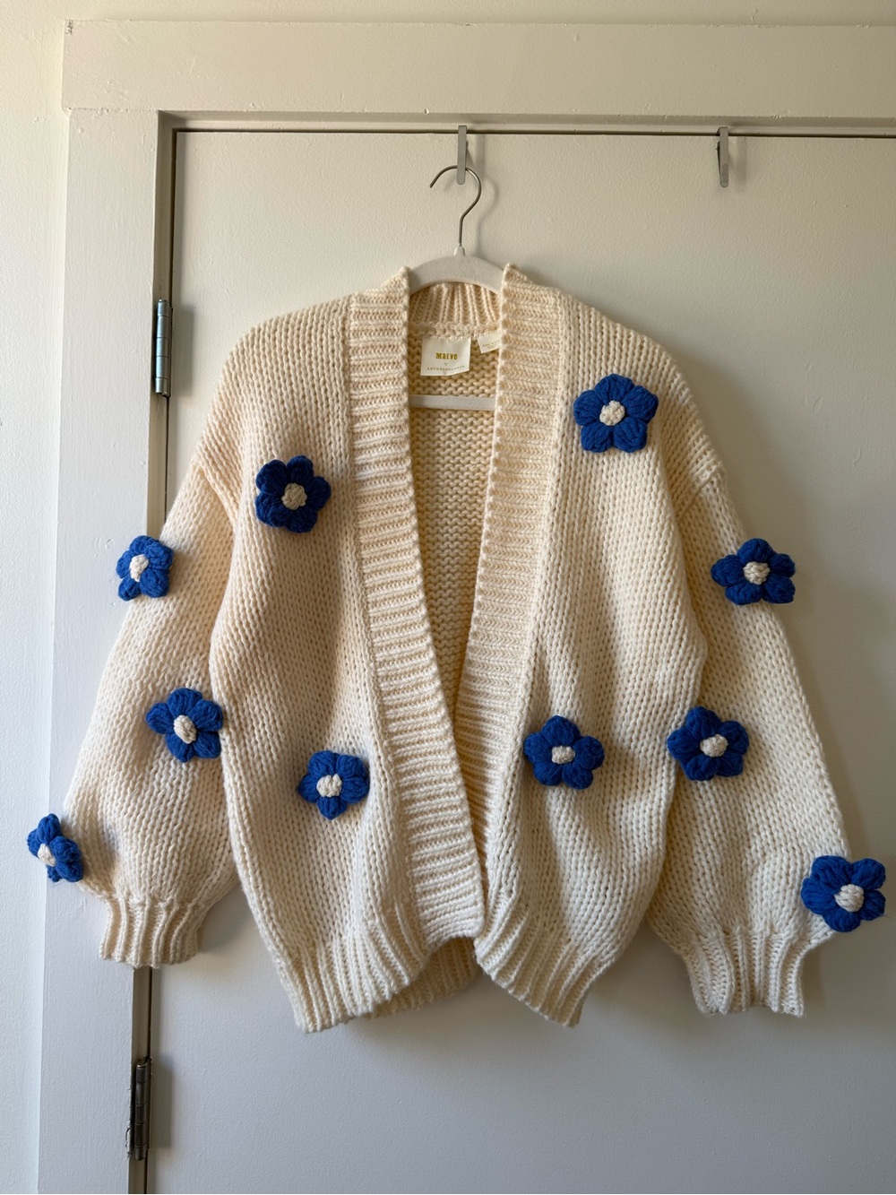 Anthropologie The Susannah 3D Flower Cardigan Sweater by Maeve